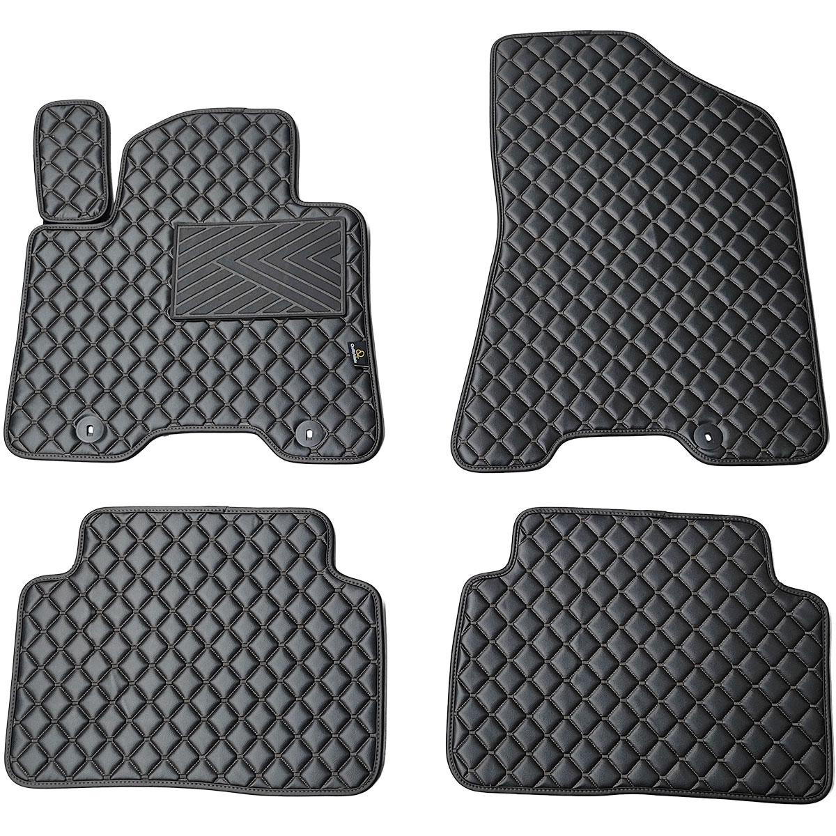 Eko odos kilimėliai QuiltyMats HYUNDAI TUCSON 2015-2021m. (TL) (Juoda / juodos siūlės)