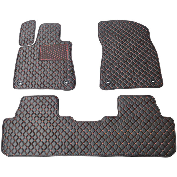 Eko odos kilimėliai QuiltyMats LEXUS RX 2015-2022m. (Juoda / raudonos siūlės)