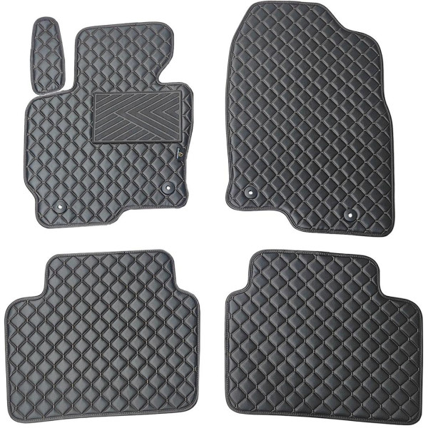 Eko odos kilimėliai QuiltyMats MAZDA CX-5 2012-2016m. (Juoda / juodos siūlės)