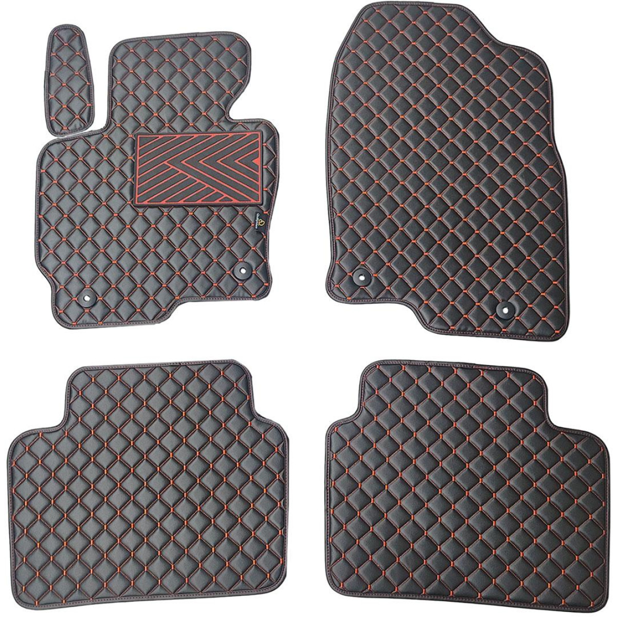 Eko odos kilimėliai QuiltyMats MAZDA CX-5 2012-2016m. (Juoda / raudonos siūlės)