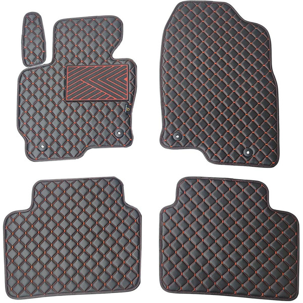 Eko odos kilimėliai QuiltyMats MAZDA CX-5 2012-2016m. (Juoda / raudonos siūlės)