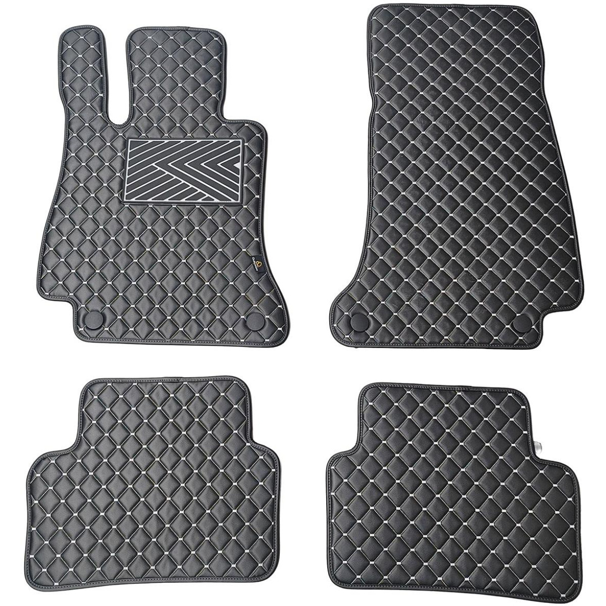 Eko odos kilimėliai QuiltyMats MERCEDES-BENZ E-class W213 2016-2023m. (Juoda / pilkos siūlės)