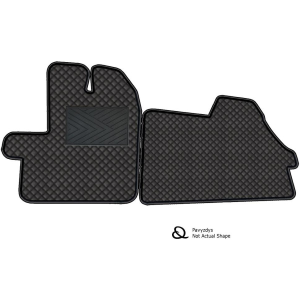 Eko odos kilimėliai QuiltyMats VOLKSWAGEN CRAFTER nuo 2017m. (3 vietų) (Juoda / juodos siūlės)