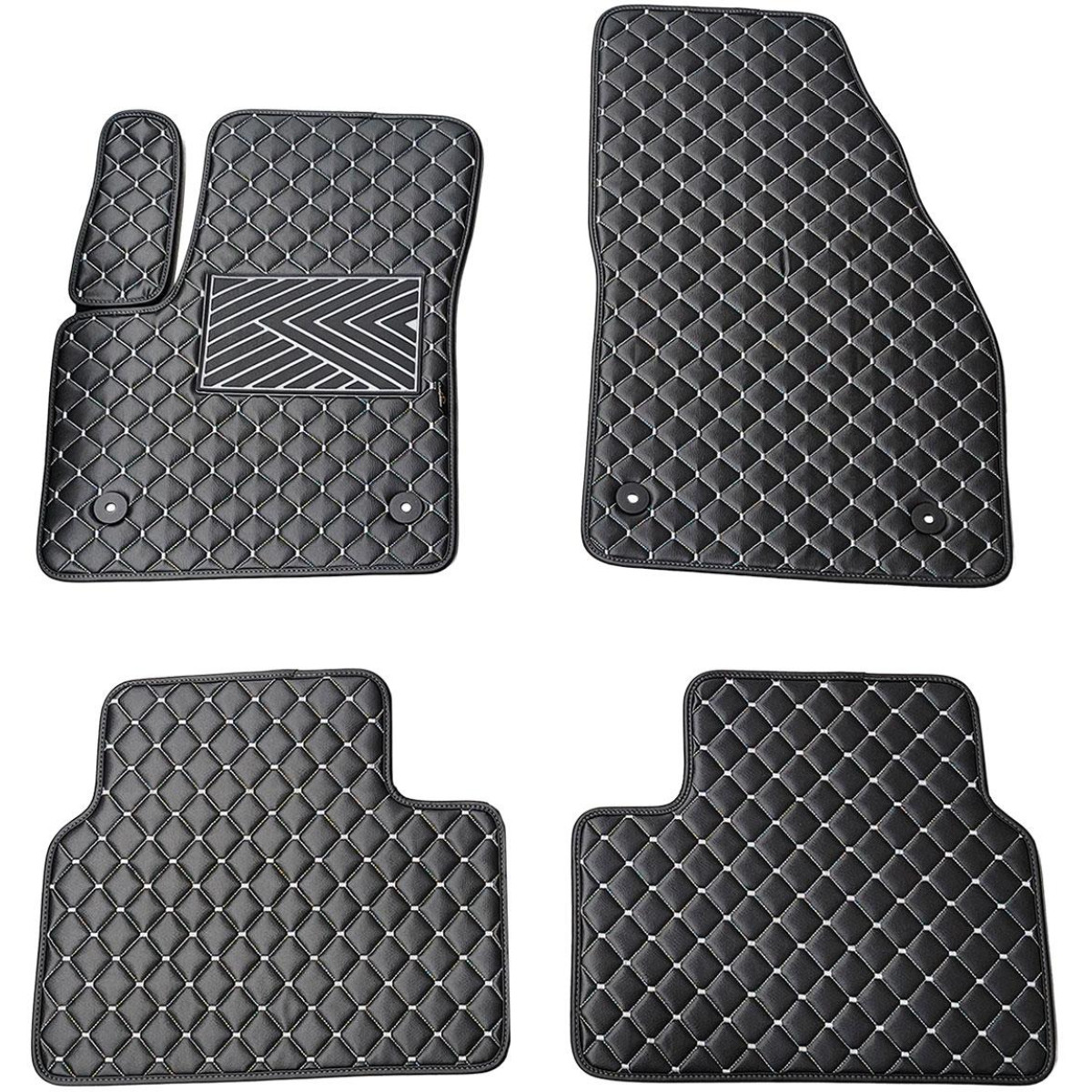 Eko odos kilimėliai QuiltyMats OPEL MERIVA 2010-2017m. (B) (Juoda / pilkos siūlės)
