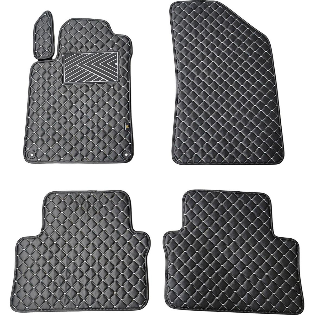 Eko odos kilimėliai QuiltyMats PEUGEOT 508 2011-2018m. (Juoda / pilkos siūlės)