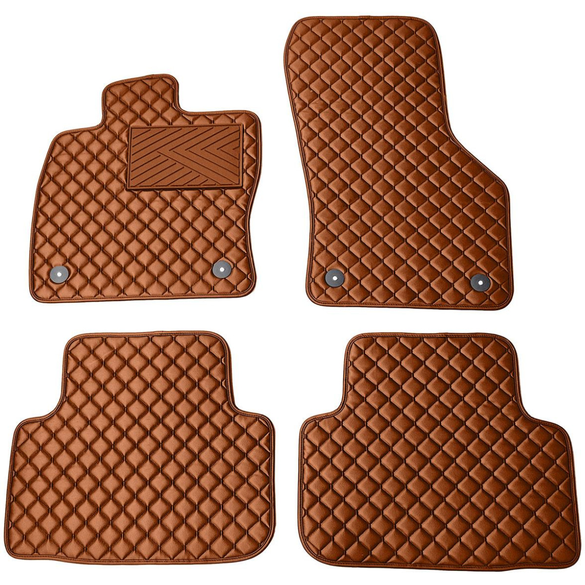 Eko odos kilimėliai QuiltyMats SKODA OCTAVIA nuo 2020m. (Ruda / rudos siūlės)