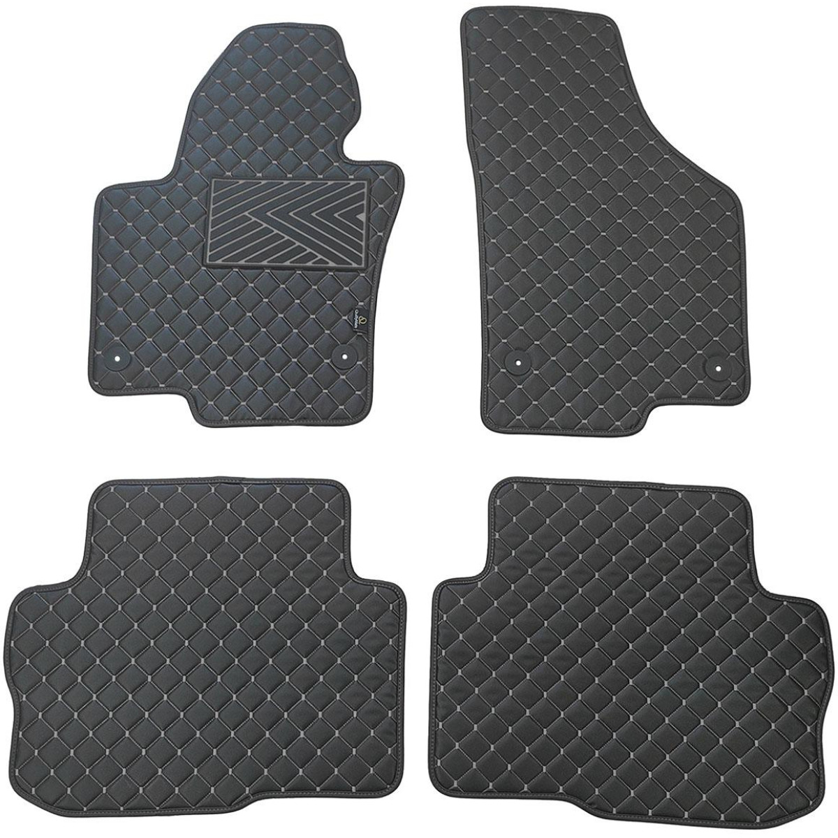 Eko odos kilimėliai QuiltyMats SKODA SUPERB 2008-2015m. (Juoda / pilkos siūlės)
