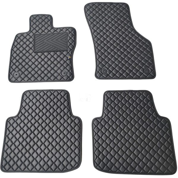 Eko odos kilimėliai QuiltyMats SKODA SUPERB 2015-2023m. (Juoda / juodos siūlės)