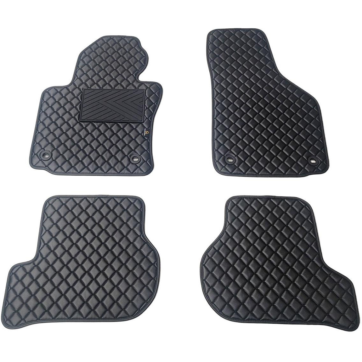 Eko odos kilimėliai QuiltyMats VOLKSWAGEN GOLF 2003-2009m. (Juoda / juodos siūlės)
