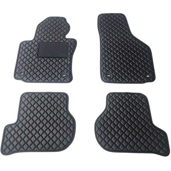 Eko odos kilimėliai QuiltyMats VOLKSWAGEN GOLF 2003-2009m. (Juoda / juodos siūlės)