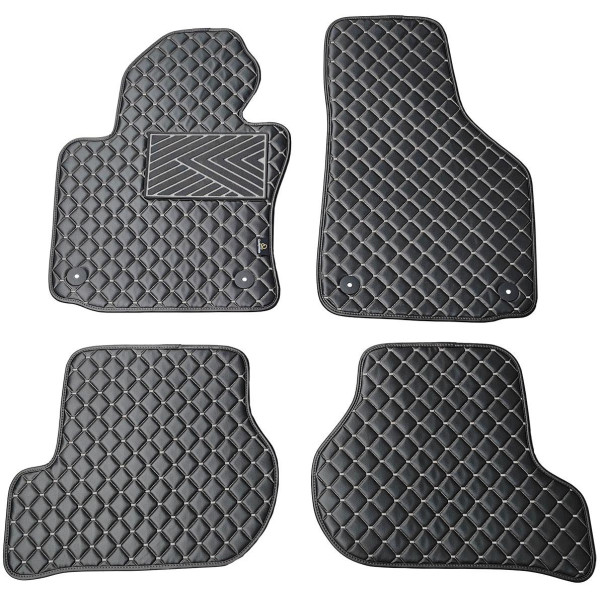 Eko odos kilimėliai QuiltyMats VOLKSWAGEN GOLF 2003-2009m. (Juoda / pilkos siūlės)