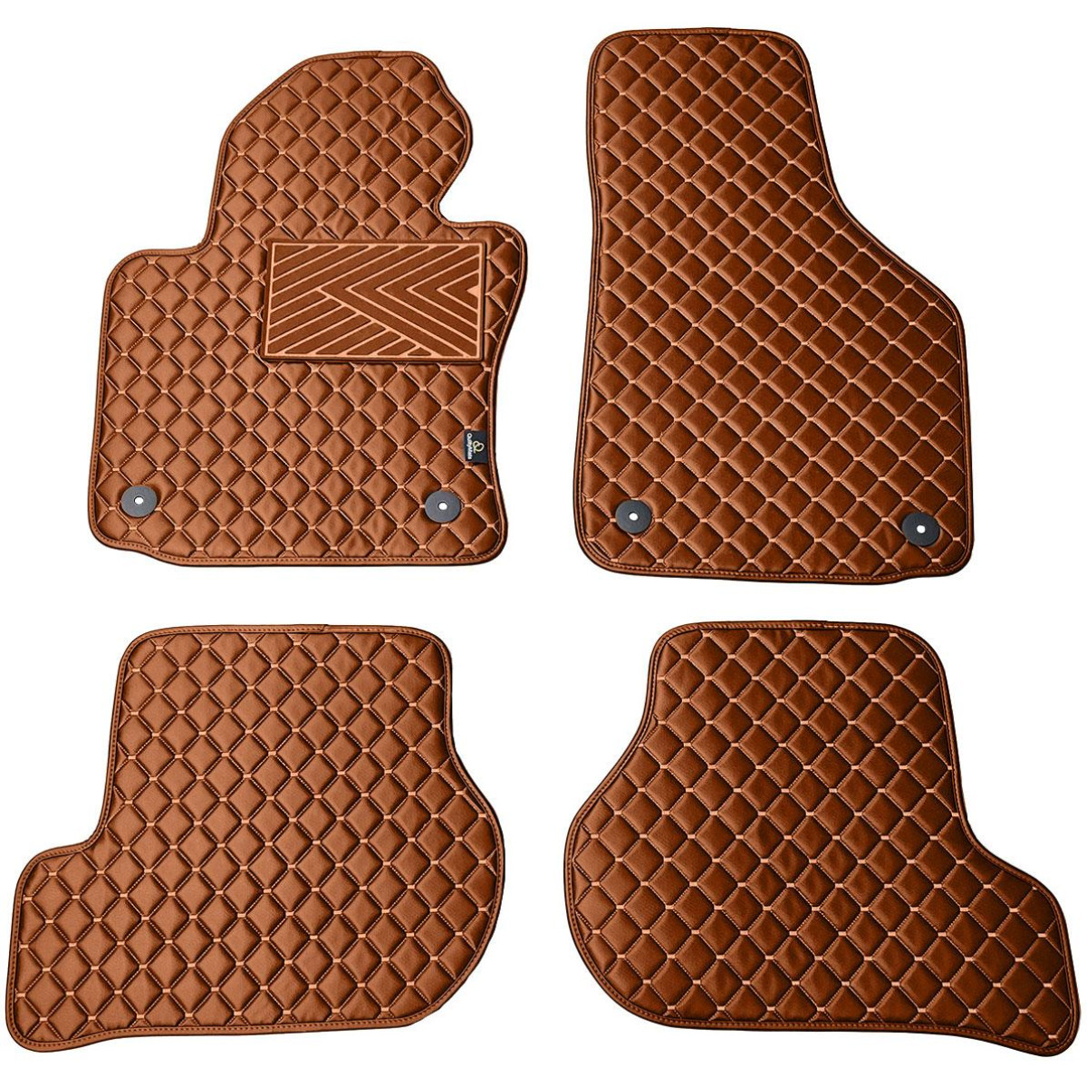 Eko odos kilimėliai QuiltyMats VOLKSWAGEN GOLF 2003-2009m. (Ruda / rudos siūlės)