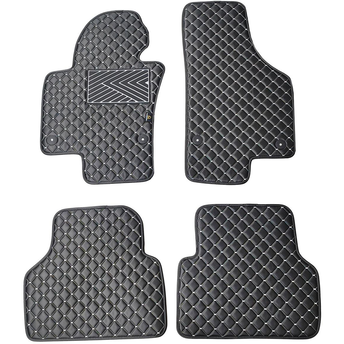 Eko odos kilimėliai QuiltyMats VOLKSWAGEN TIGUAN 2007-2016m. (Juoda / pilkos siūlės)