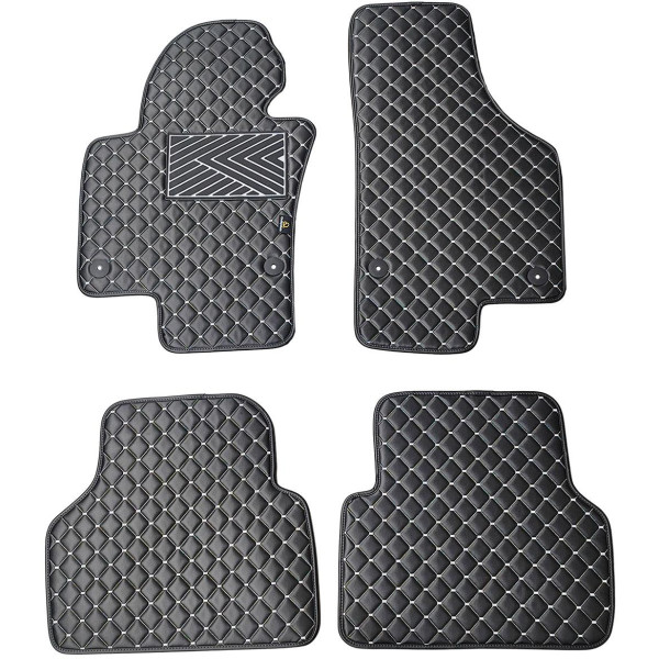 Eko odos kilimėliai QuiltyMats VOLKSWAGEN TIGUAN 2007-2016m. (Juoda / pilkos siūlės)
