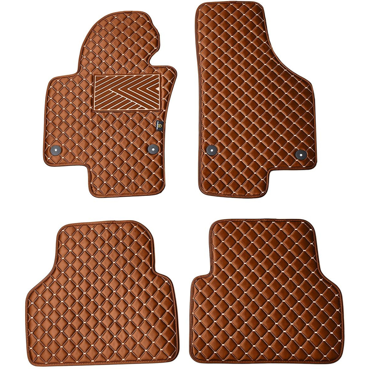 Eko odos kilimėliai QuiltyMats VOLKSWAGEN TIGUAN 2007-2016m. (Ruda / rudos siūlės)