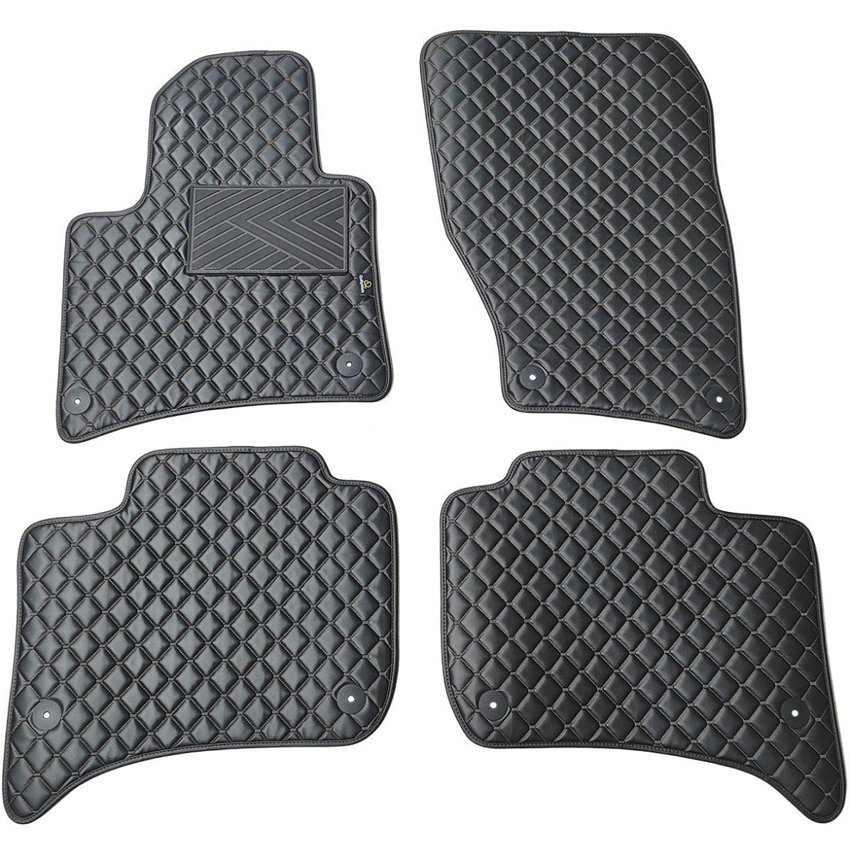 Eko odos kilimėliai QuiltyMats VOLKSWAGEN TOUAREG 2010-2018m. (Juoda / juodos siūlės)