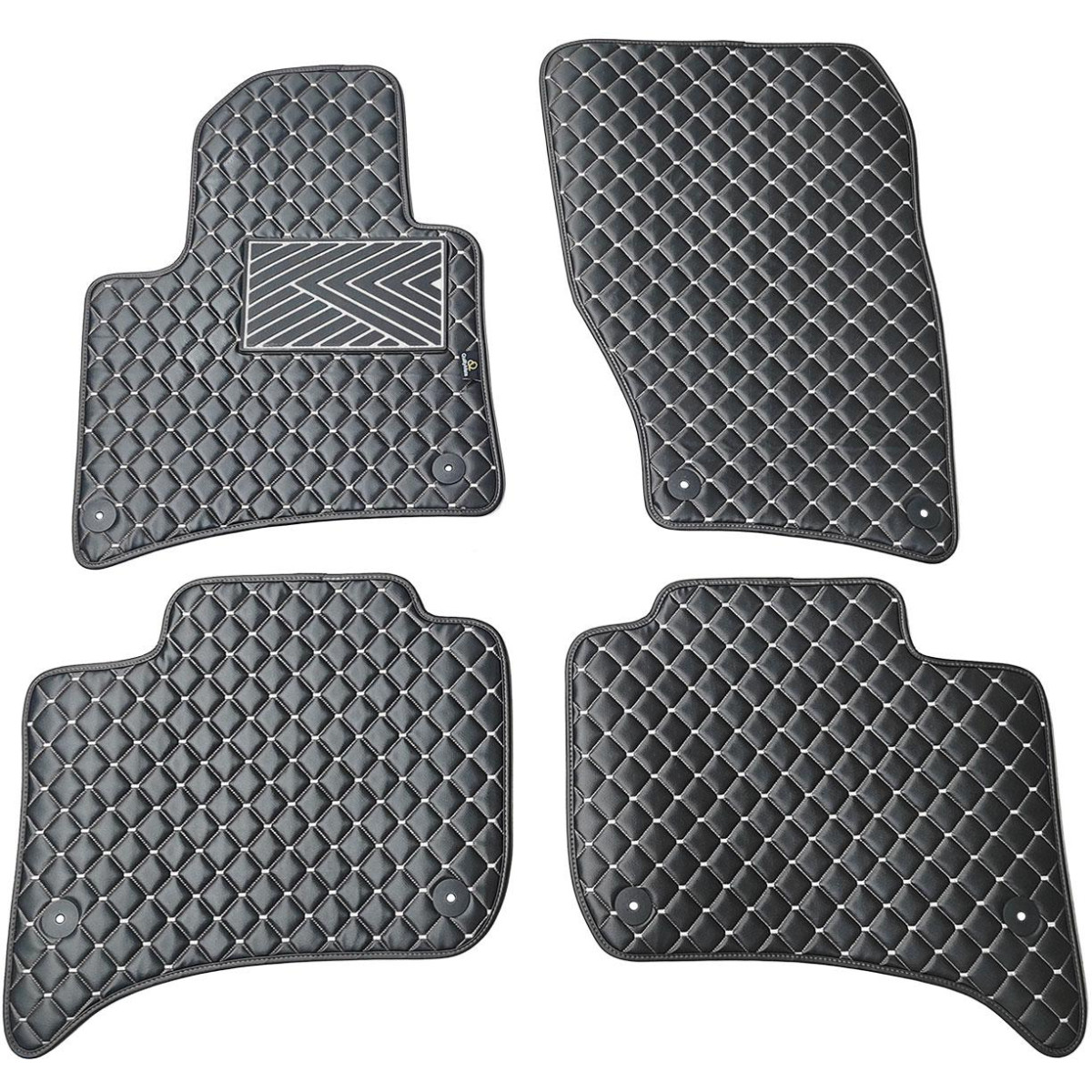 Eko odos kilimėliai QuiltyMats VOLKSWAGEN TOUAREG 2010-2018m. (Juoda / pilkos siūlės)