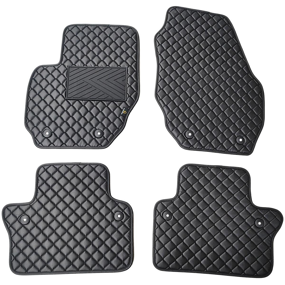 Eko odos kilimėliai QuiltyMats VOLVO S80 2006-2016m. (Juoda / juodos siūlės)
