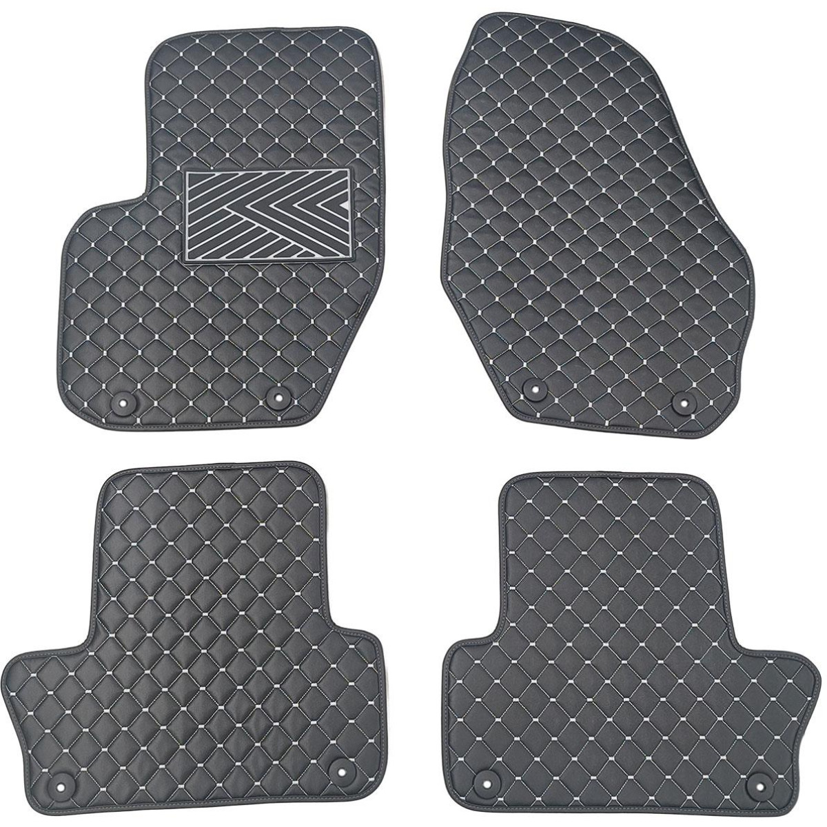 Eko odos kilimėliai QuiltyMats VOLVO XC60 2008-2017m. (Juoda / pilkos siūlės)