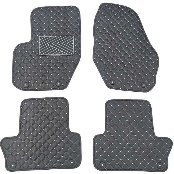 Eko odos kilimėliai QuiltyMats VOLVO XC60 2008-2017m. (Juoda / pilkos siūlės)