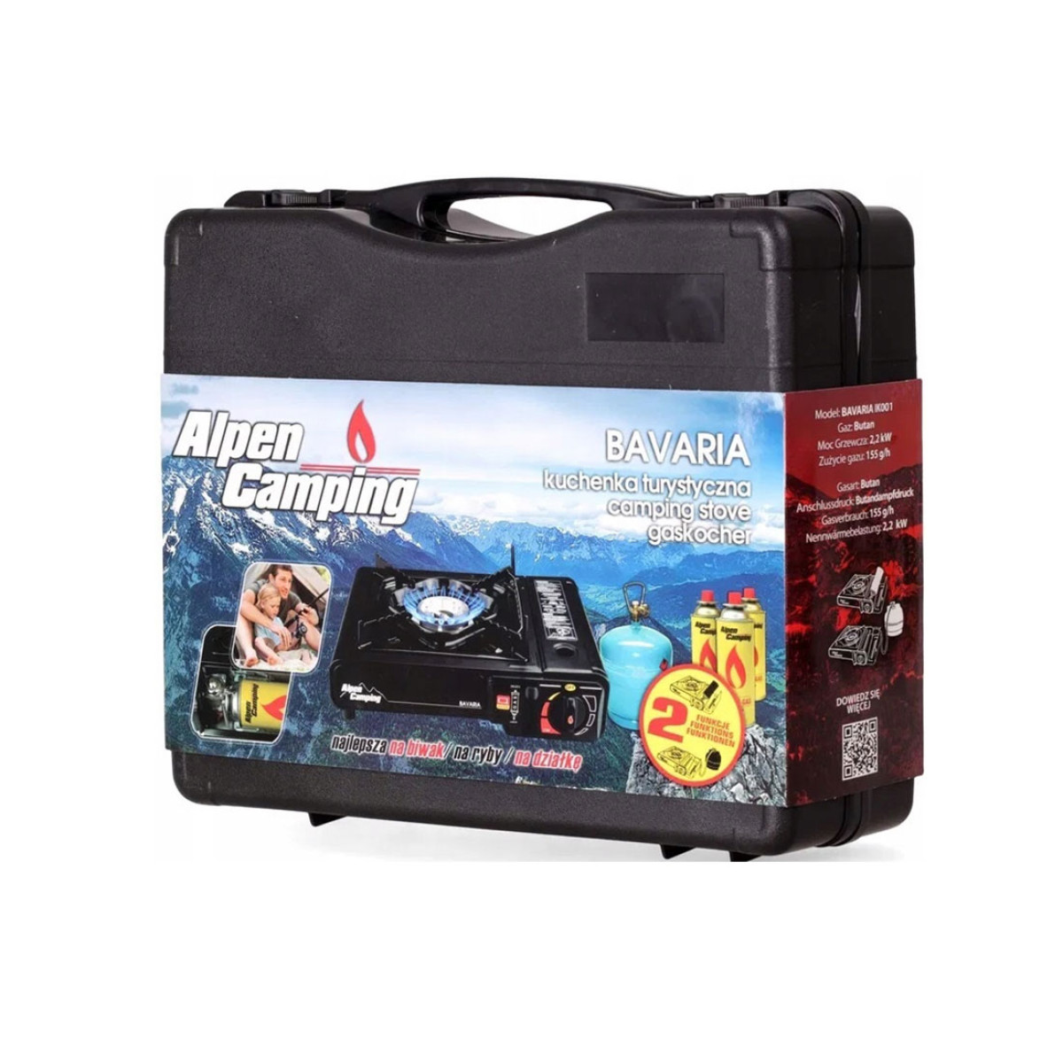 Turistinė dujinė viryklė, Alpen Camping Bavaria IK001
