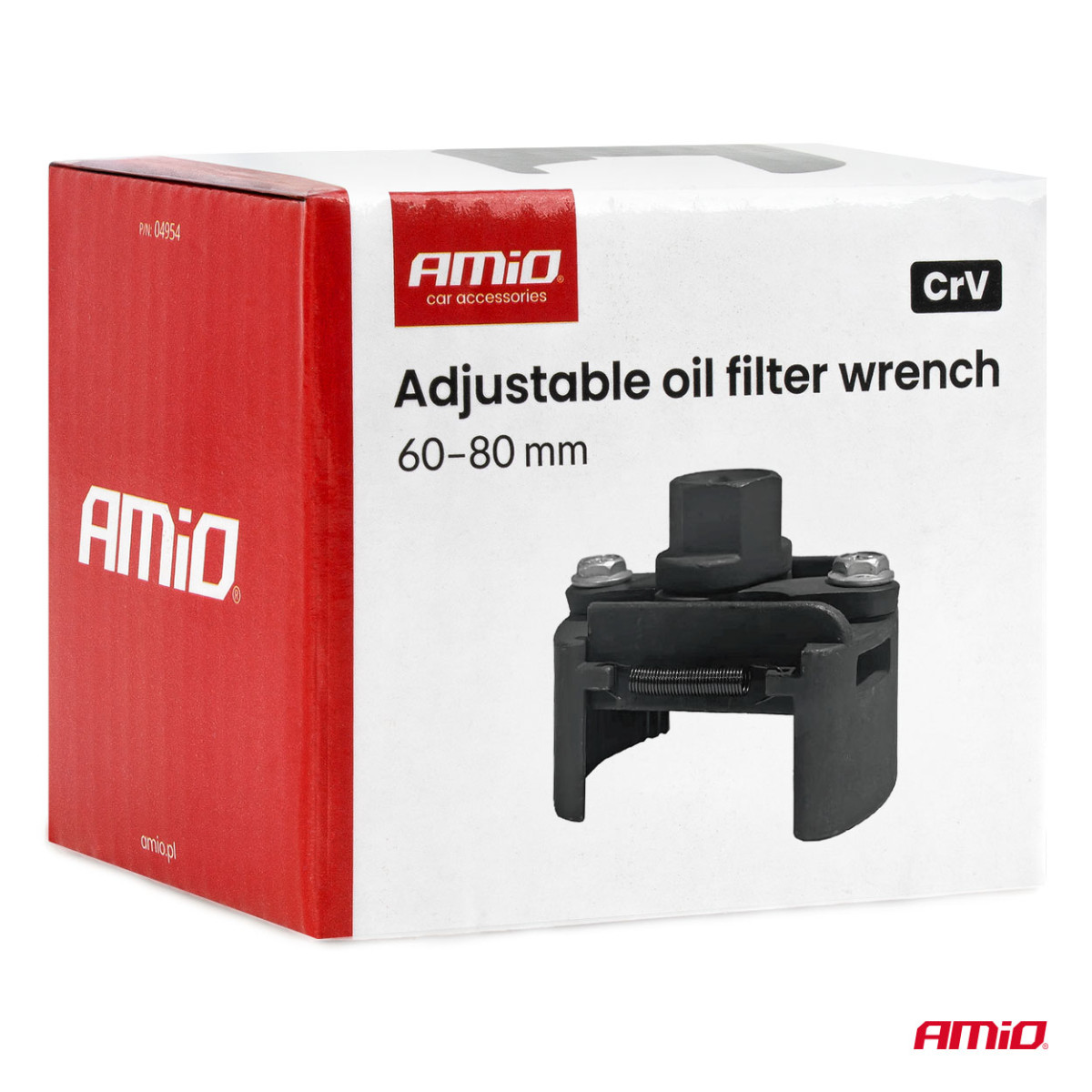 Reguliuojamas alyvos filtro raktas, 60–80 mm, CrV AMIO-04954