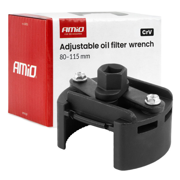 Reguliuojamas alyvos filtro raktas, 80–115 mm, CrV AMIO-04955