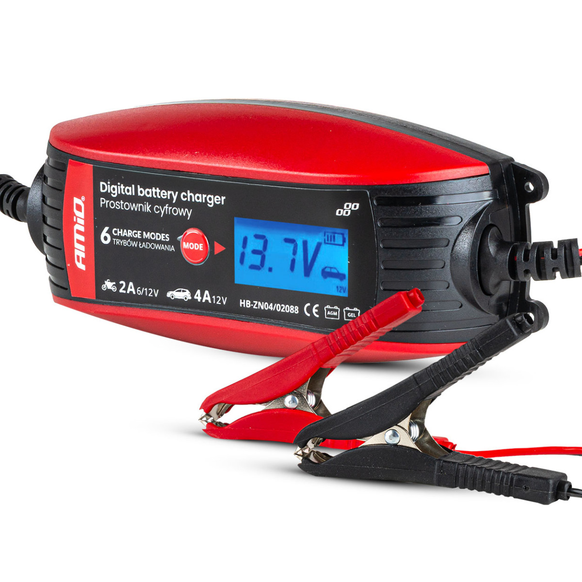 Skaitmeninis akumuliatoriaus įkroviklis DVL DBC 2A/4A 6V/12V AMIO-02088