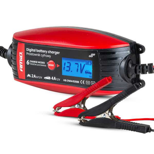 Skaitmeninis akumuliatoriaus įkroviklis DVL DBC 2A/4A 6V/12V AMIO-02088