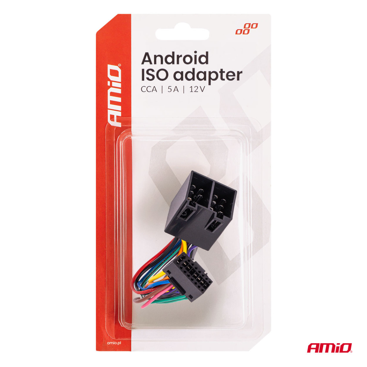 Android ISO radijo adapteris CCA 5 A 12 V AMIO-04442