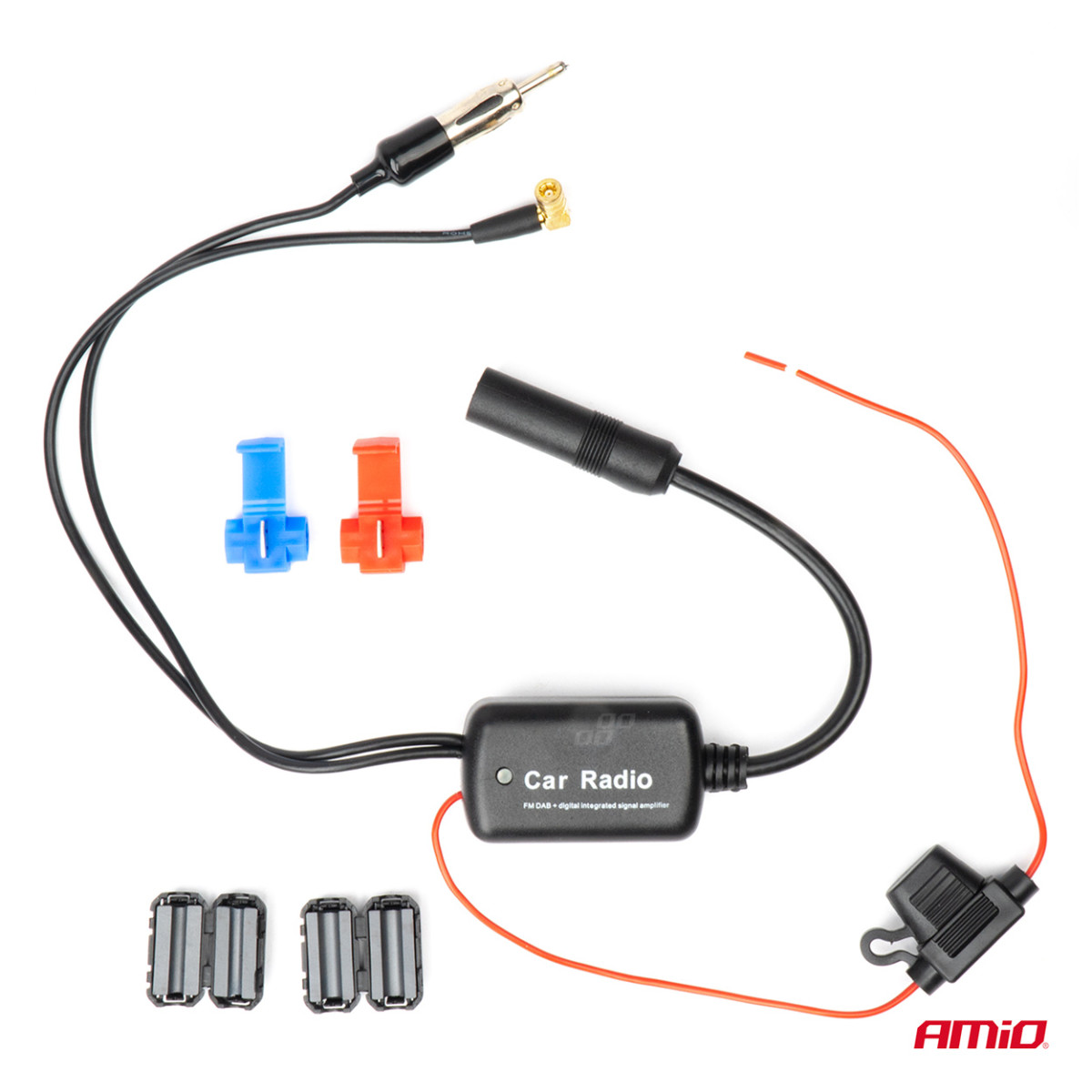 Radijo antenos signalo stiprintuvas 12V DAB/FM AMIO-04134