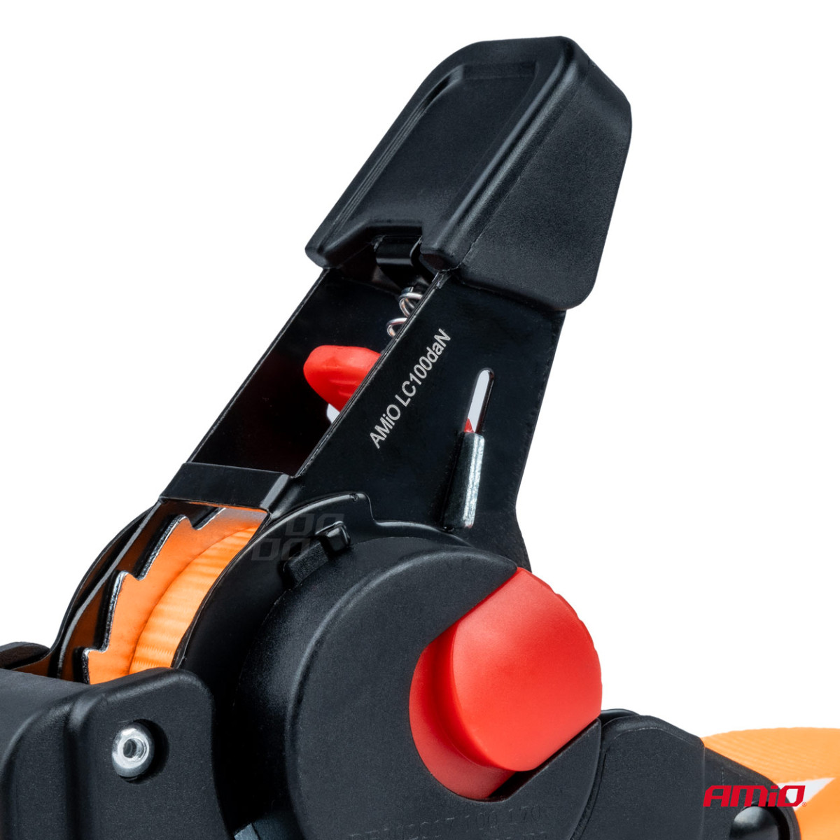 Krovinių tvirtinimo diržas su automatiniu vyniotuvu 200 kg, 2 m x 18 mm, S-TYPE AMIO-03323