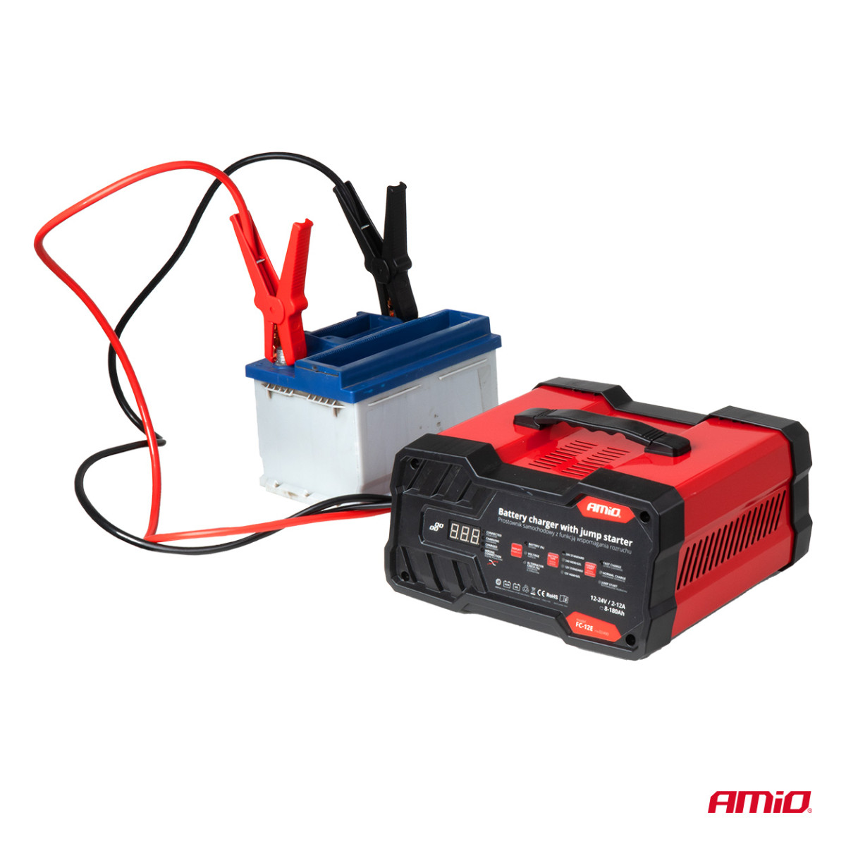 Įkroviklis su užvedimo funkcija 12/24V 12A / Boost 75A 12V AMIO-02400