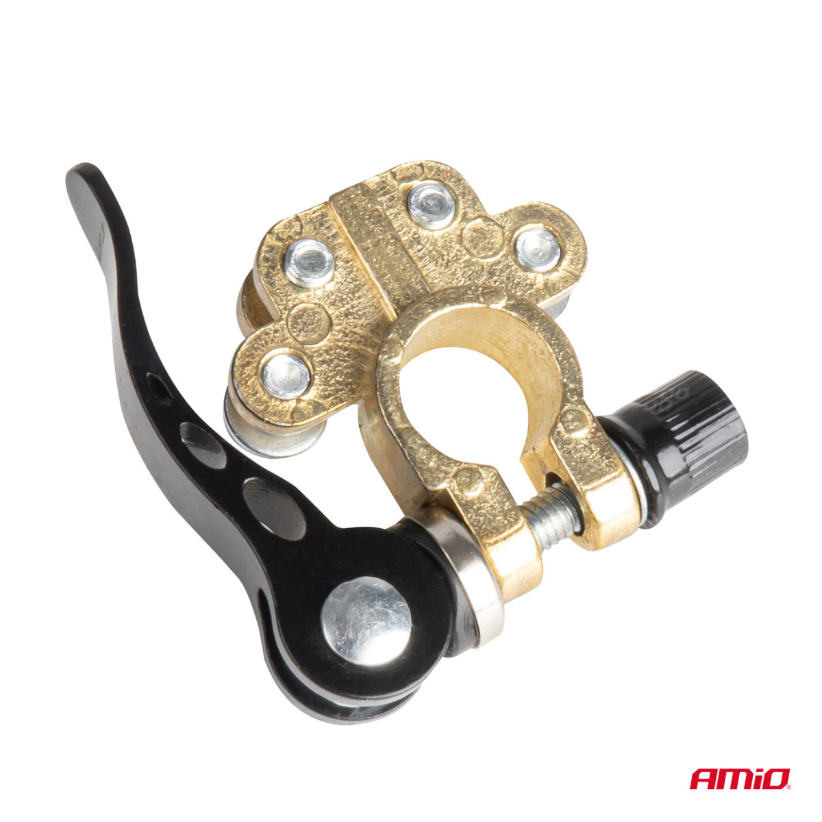 Universalūs akumuliatoriaus gnybtai su 4 jungtimis, variniai AMiO-04058