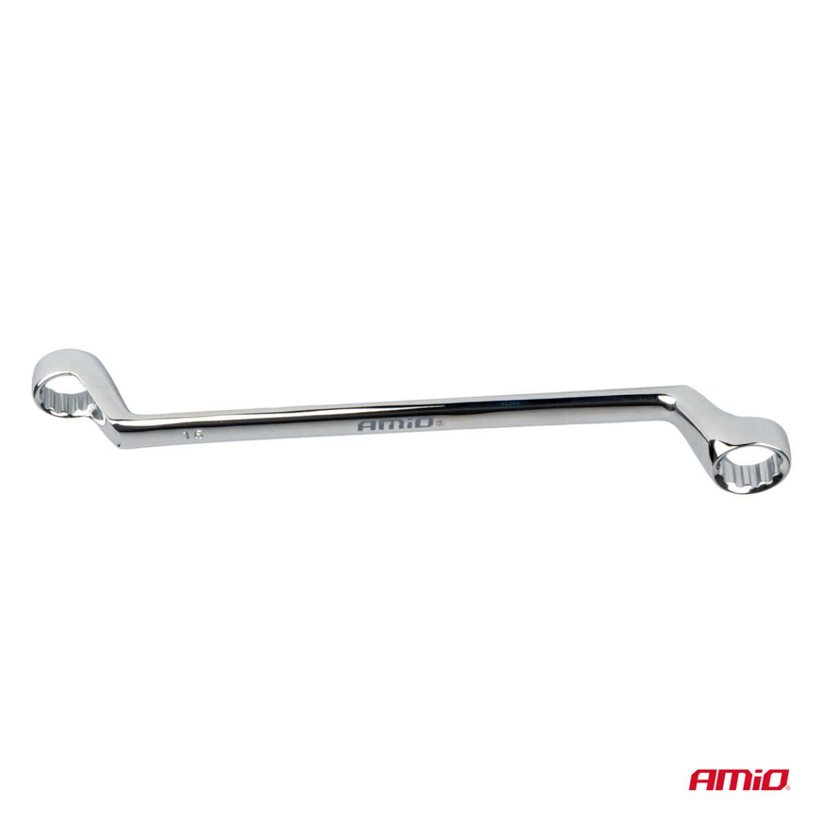 Žiedinių raktų rinkinys, lenkti 6–32 mm, 12 vnt., AMIO-04197