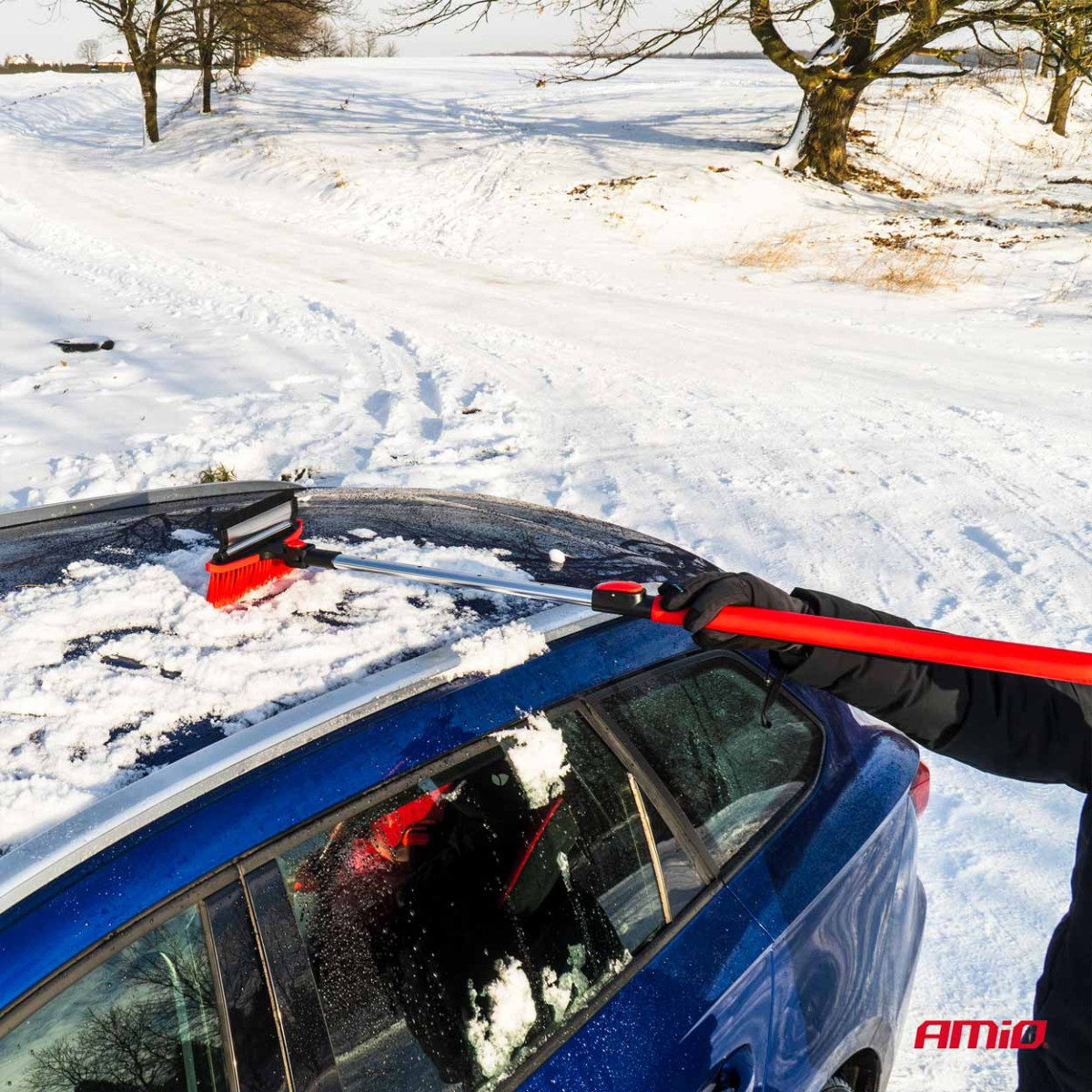 Didelis teleskopinis sniego šepetys su grandikliu 98-134 cm