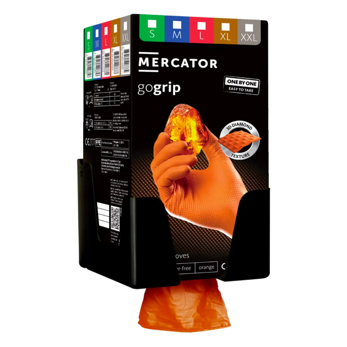 Juodas GoGrip laikiklis dėžutei Mercator GoGrip ONE-BY-ONE pirštinėms