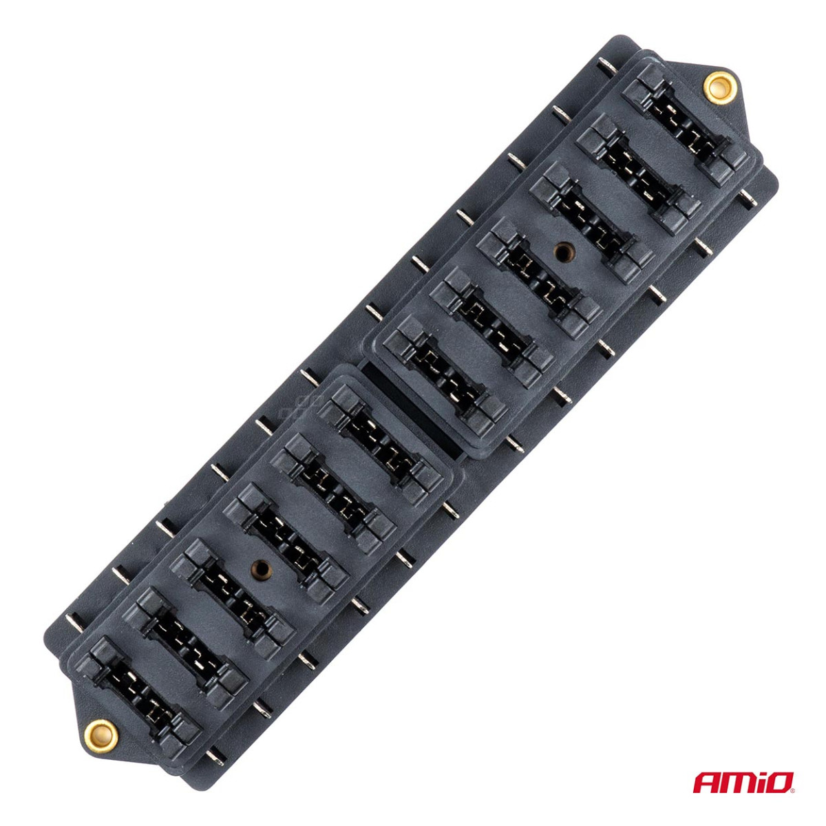 Saugiklių dėžutė, 12 lizdų plokšteliniams (ATO/UNI) saugikliams AMIO-03044