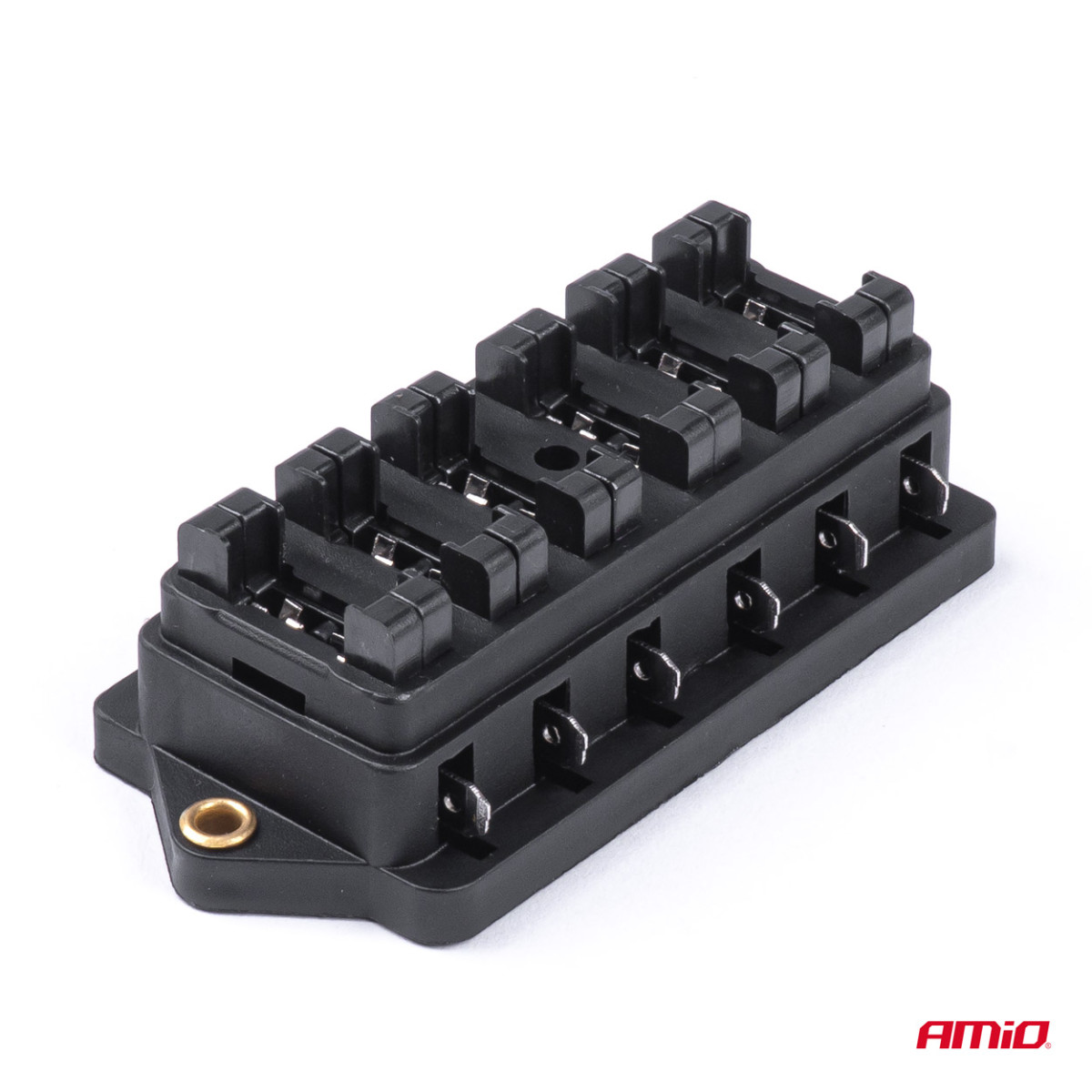 Saugiklių dėžutė, 6 lizdų plokšteliniams (ATO/UNI) saugikliams AMIO-03041