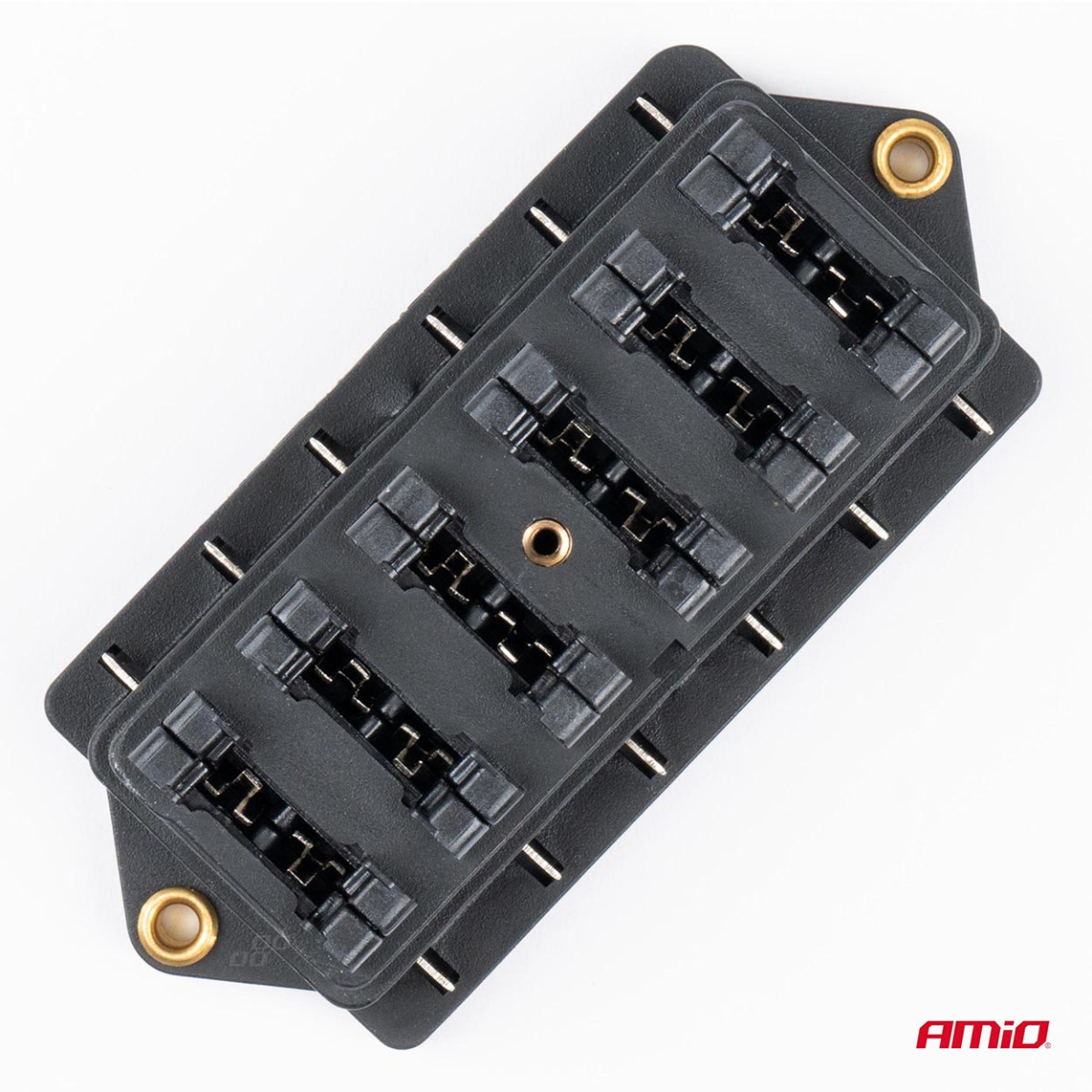 Saugiklių dėžutė, 6 lizdų plokšteliniams (ATO/UNI) saugikliams AMIO-03041