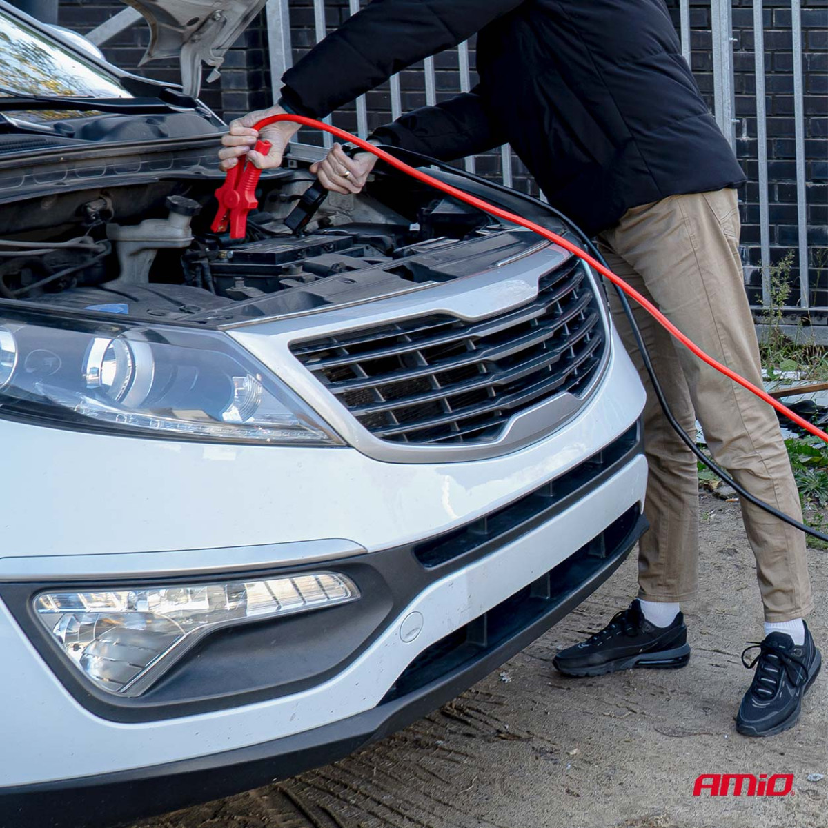 Užvedimo laidai 220A 3m TÜV AMIO-04593