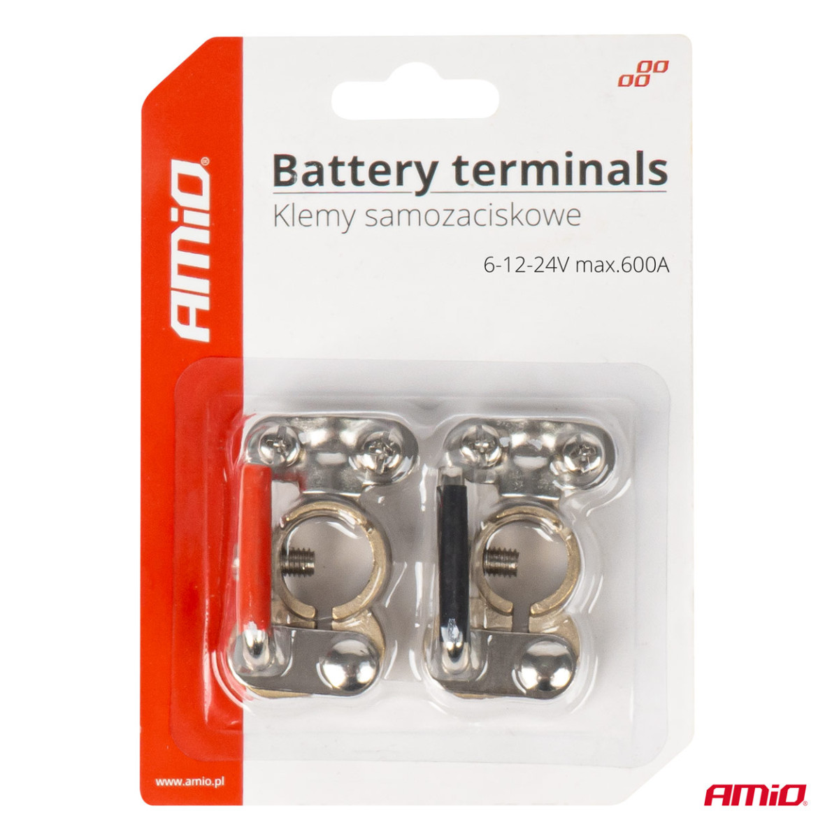 Akumuliatoriaus gnybtai 600 A, variniai, 2 vnt. AMIO-03846
