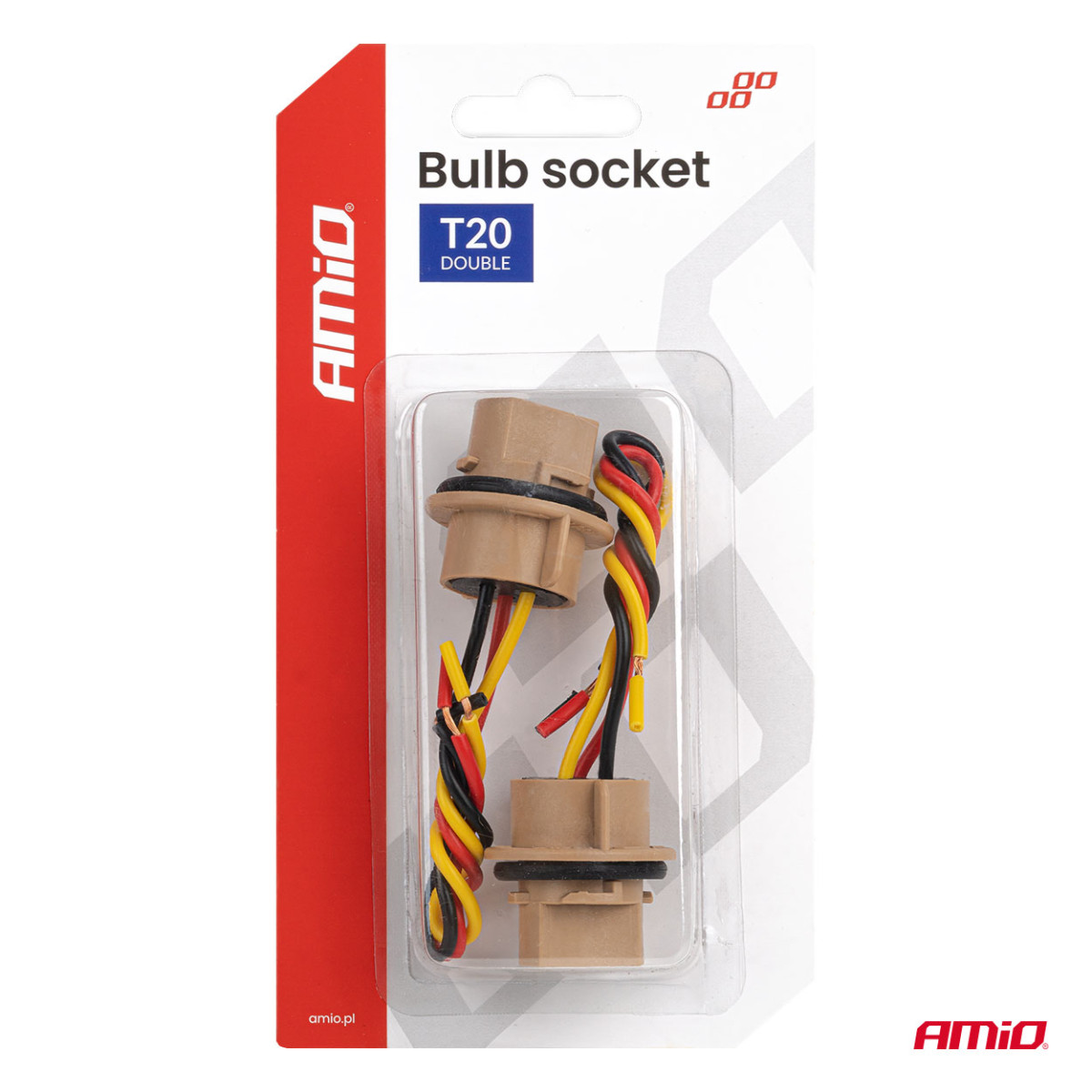 T20 LED lemputės lizdas 12V W21/5W, WY21/5W, W3x16q, 7443, 2 vnt. AMIO-04834