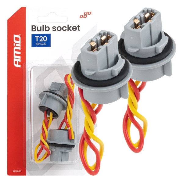 T20 LED lemputės lizdas 12V W21W, WY21W, W3x16d, 7440, 2 vnt. AMIO-04833
