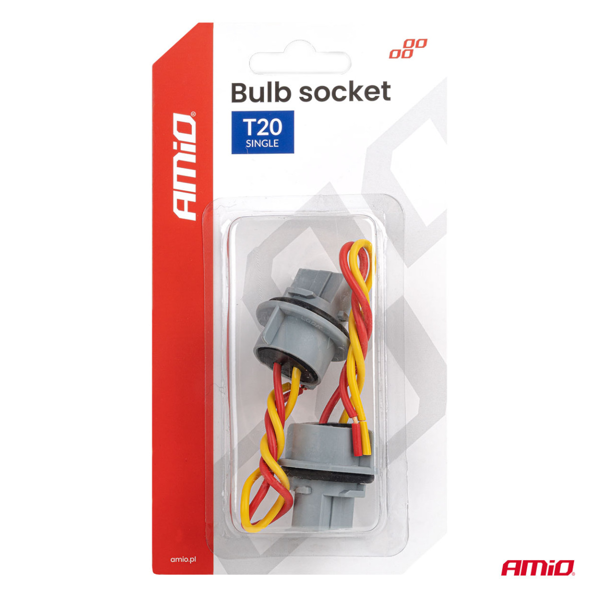 T20 LED lemputės lizdas 12V W21W, WY21W, W3x16d, 7440, 2 vnt. AMIO-04833
