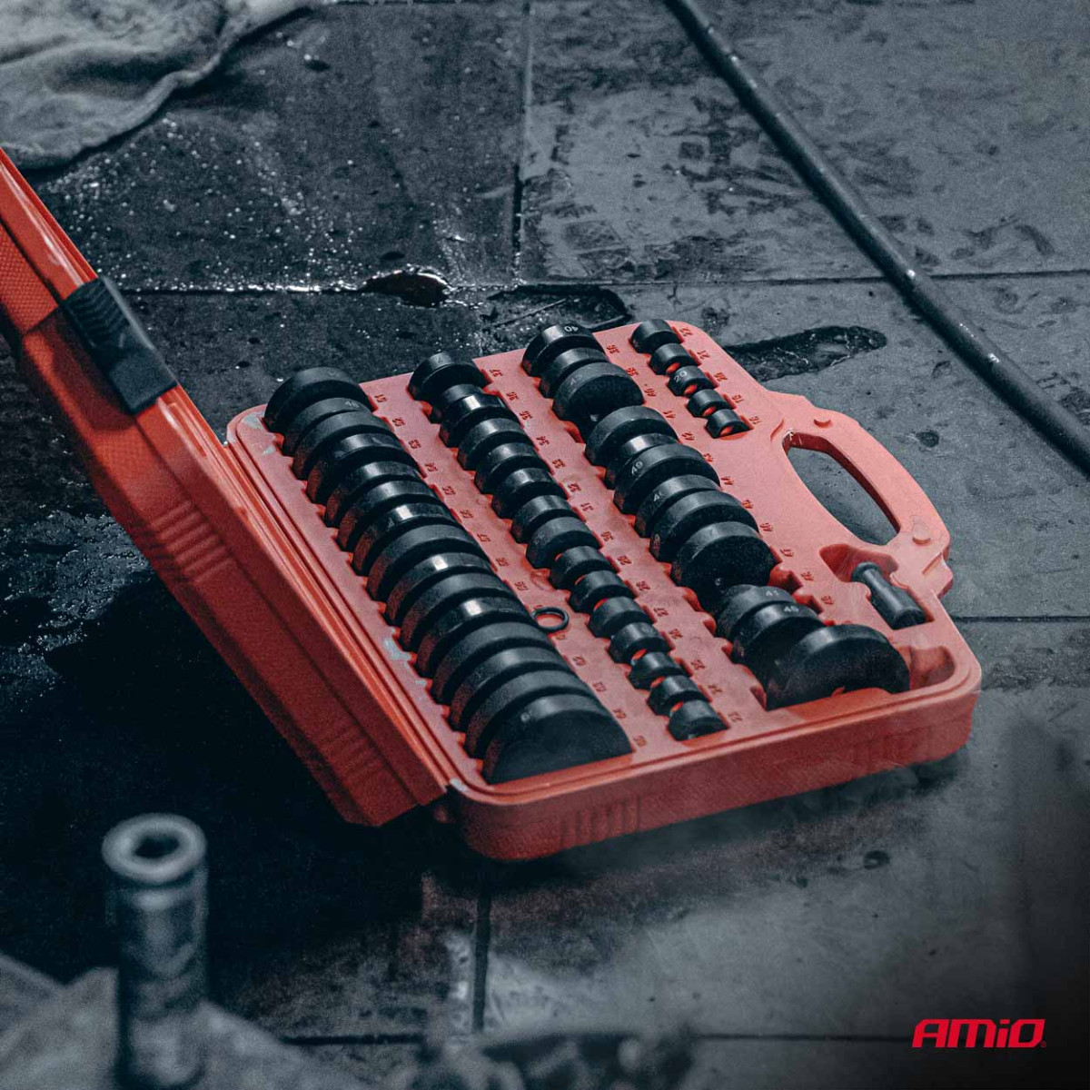 Įvorių, guolių ir sandariklių montavimo ir išėmimo įrankių rinkinys, 52 vnt. AMIO-04771