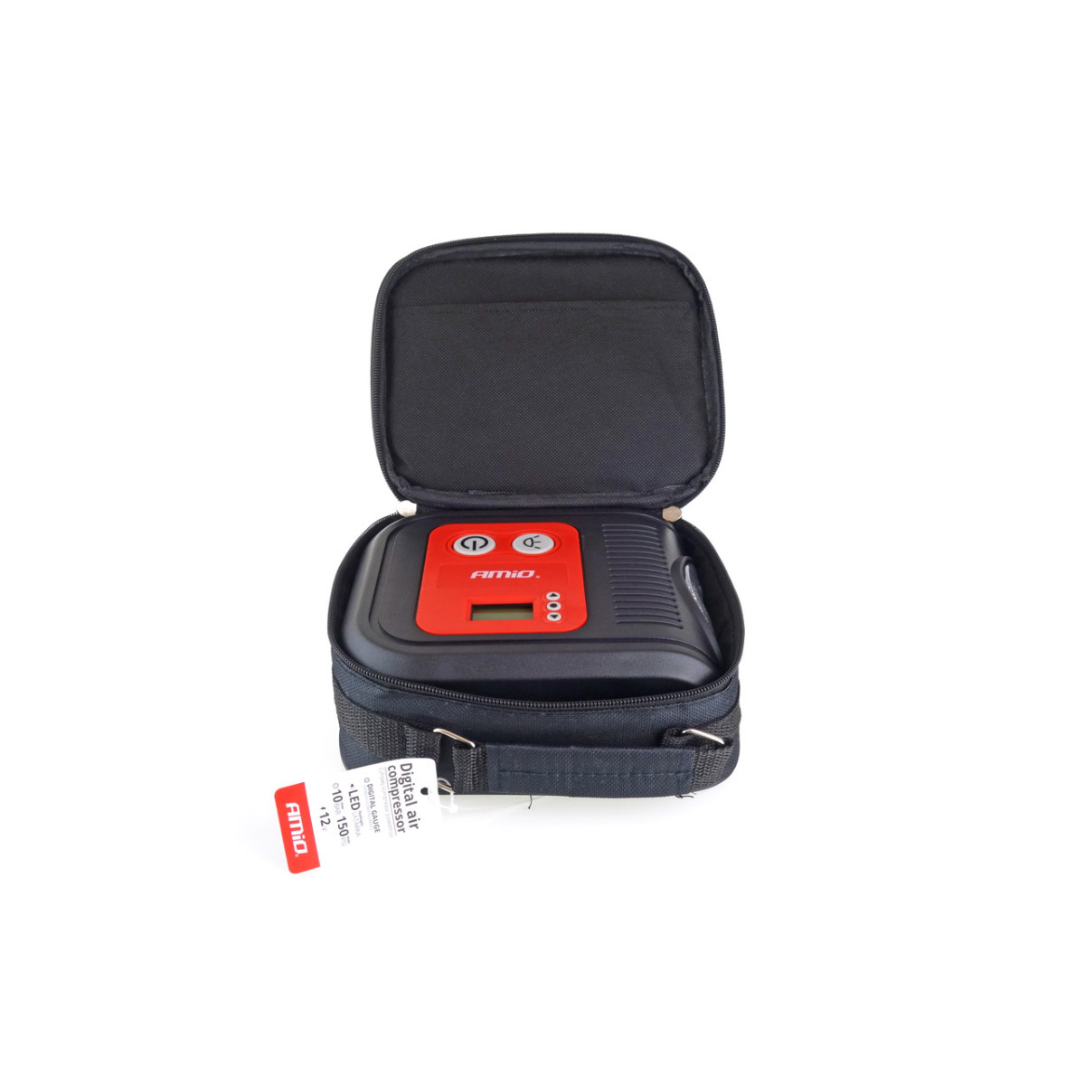 Automobilinis oro kompresorius su skaitmeniniu manometru ir LED apšvietimu 12V ACOMP-10 AMIO-02380