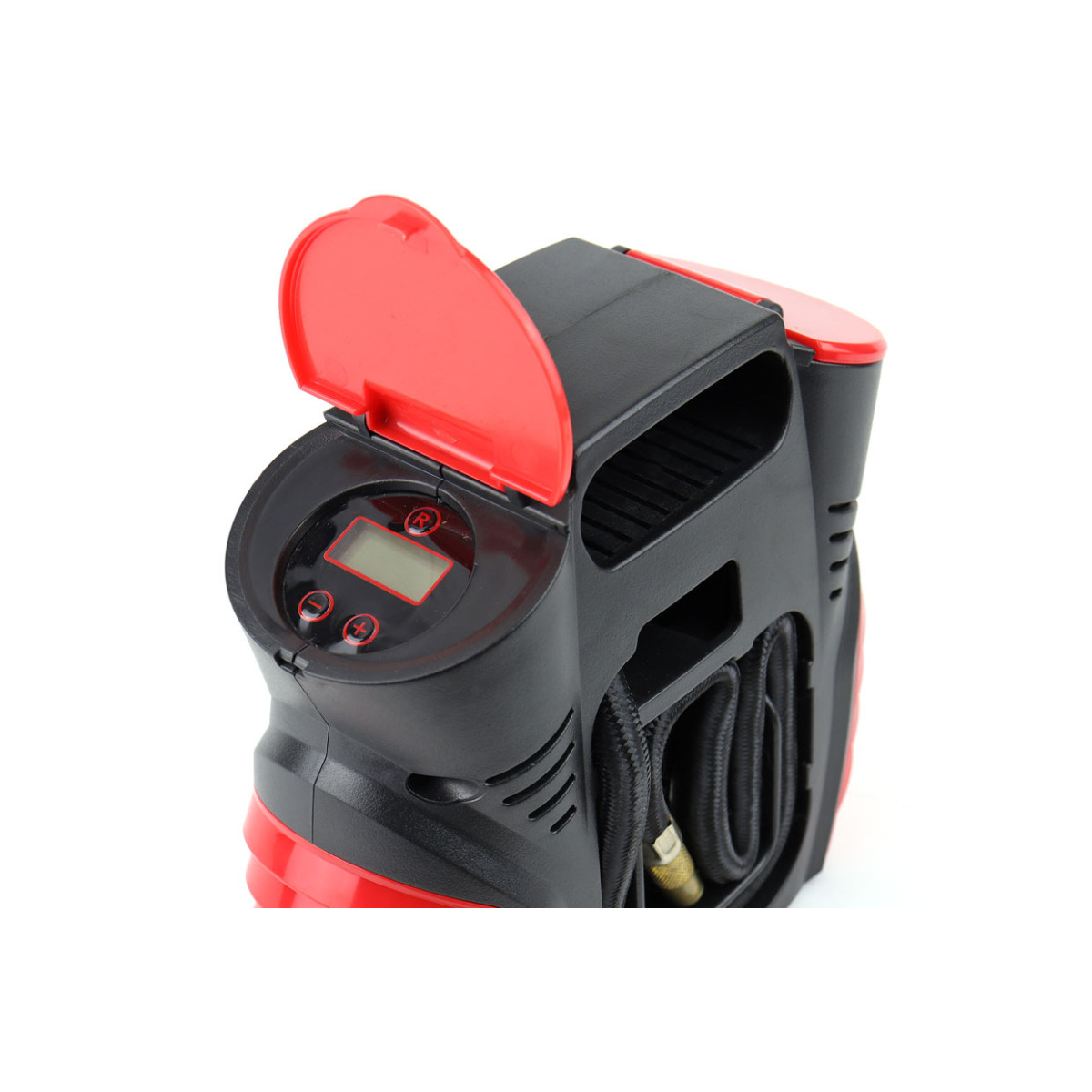 Automobilinis kompresorius 12V su skaitmeniniu manometru ir LED, AMIO-02641