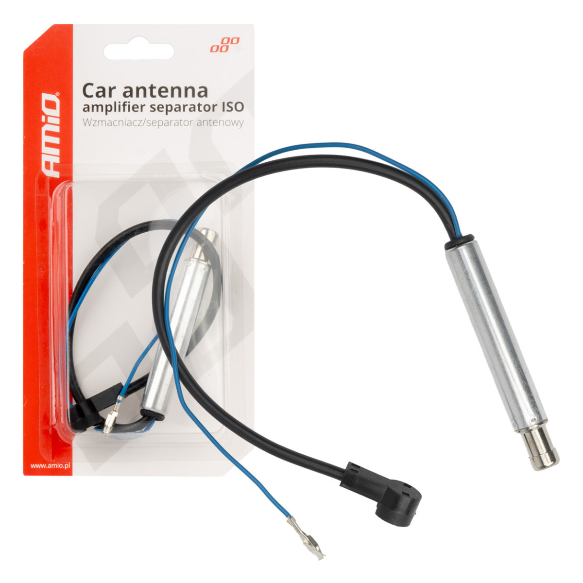 Automobilio antenos signalo stiprintuvas-separatorius ISO AMIO-04131