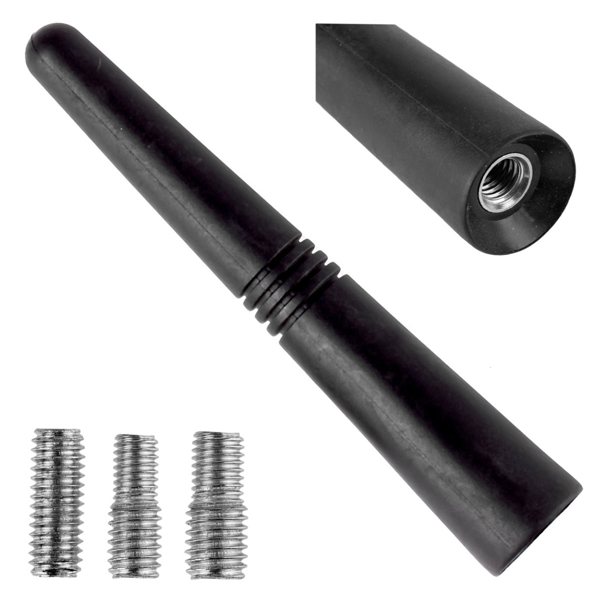 Automobilinė antena 9 cm su 3 adapteriais 5/6/7 mm ANTM09 AMIO-01509